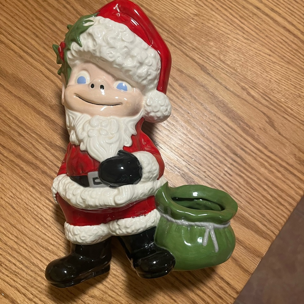 1970s Atlantic Mold Ceramic Hand Painted Christmas Santa Helper Elf Boy 11” Tall